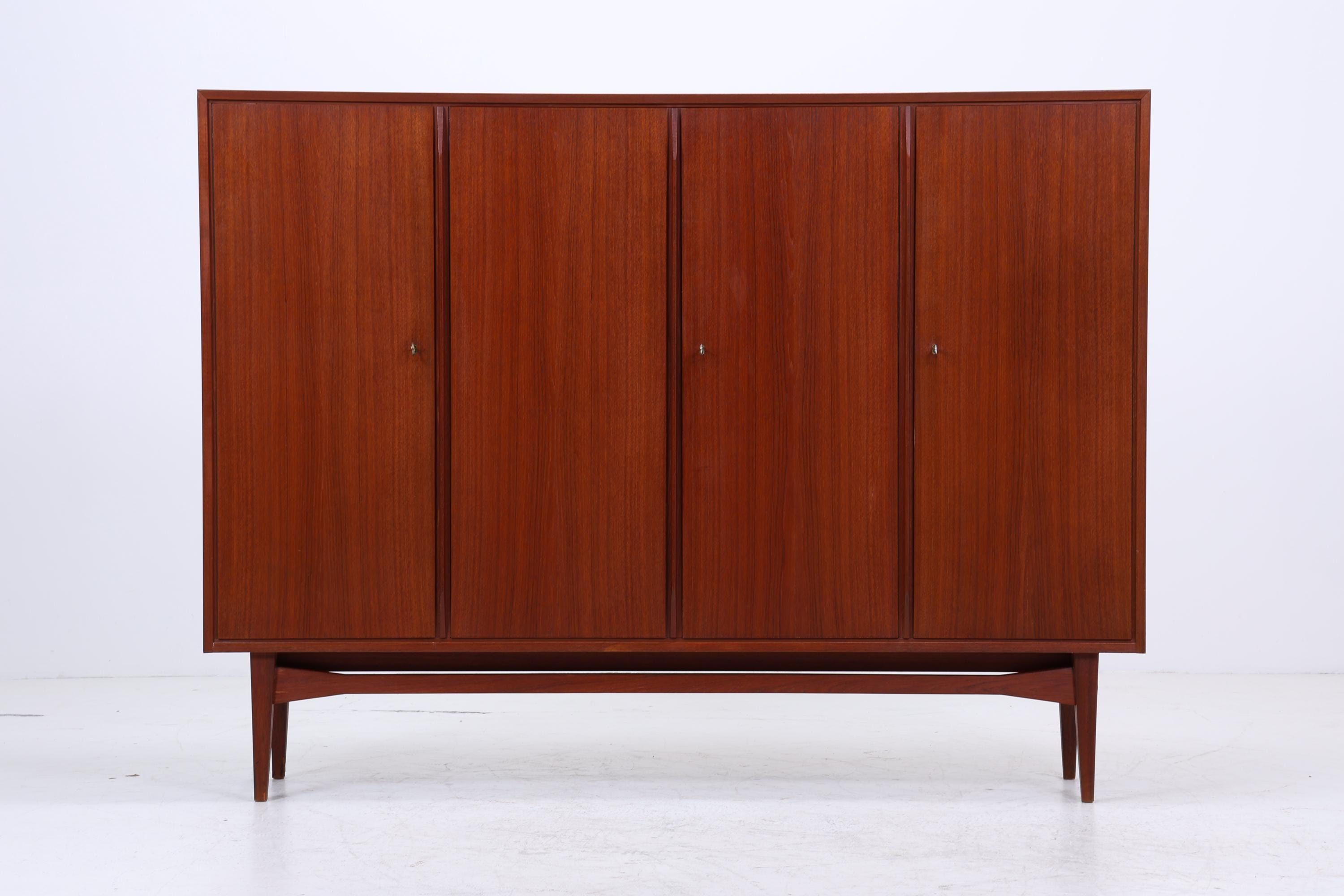 Vintage Teak Schrank 60er Jahre | Mid Century Highboard Schubladen Holz Aufbewahrung