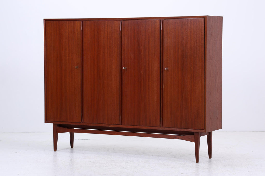 Vintage Teak Schrank 60er Jahre | Mid Century Highboard Schubladen Holz Aufbewahrung