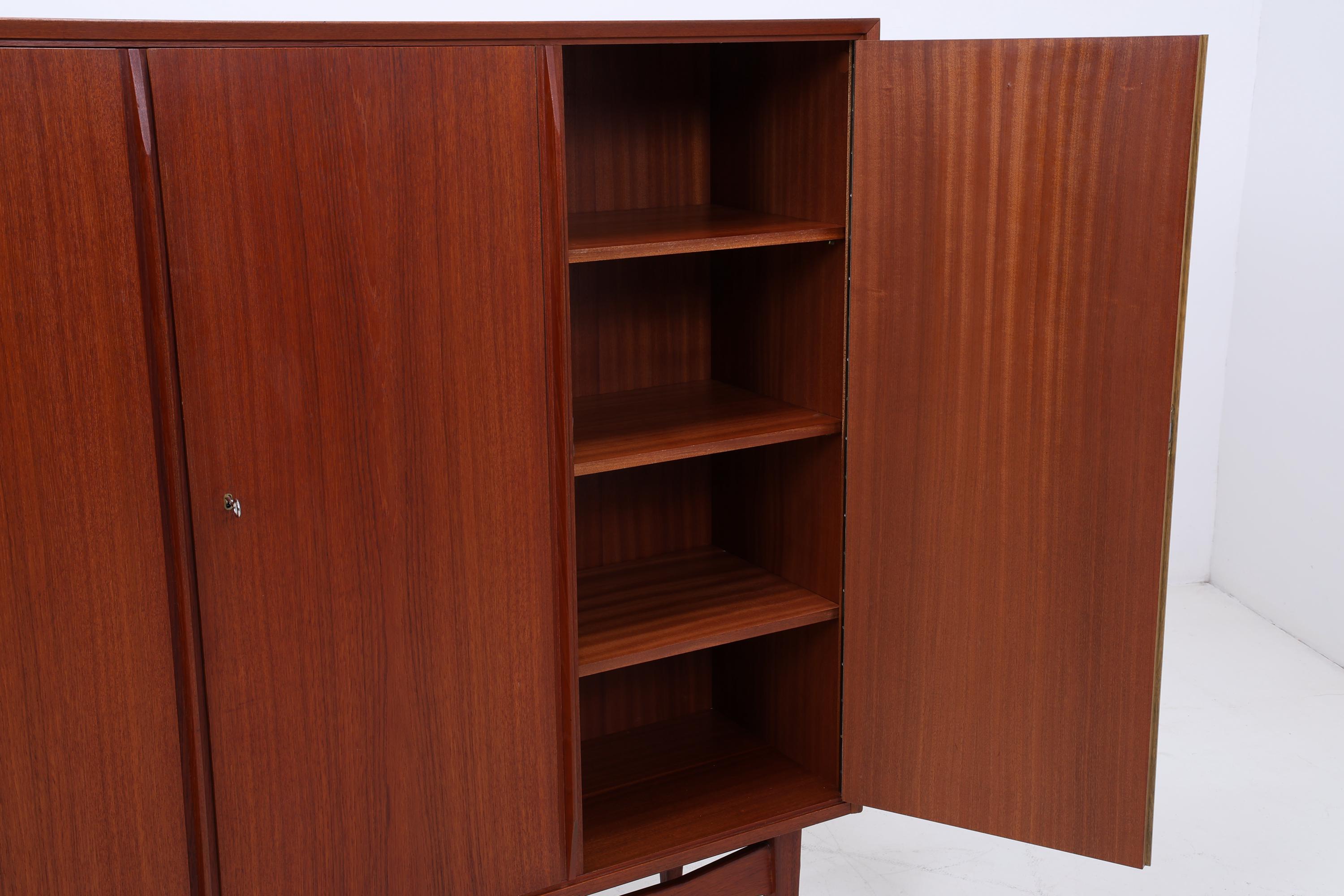 Vintage Teak Schrank 60er Jahre | Mid Century Highboard Schubladen Holz Aufbewahrung