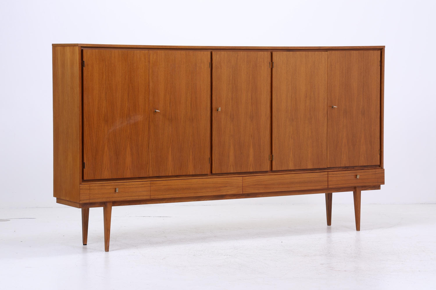 XXL Vintage Schrank 60er Jahre | Mid Century Highboard Schubladen Holz Aufbewahrung