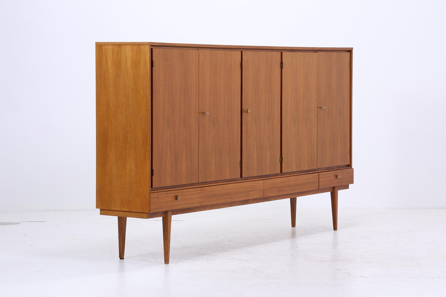 XXL Vintage Schrank 60er Jahre | Mid Century Highboard Schubladen Holz Aufbewahrung