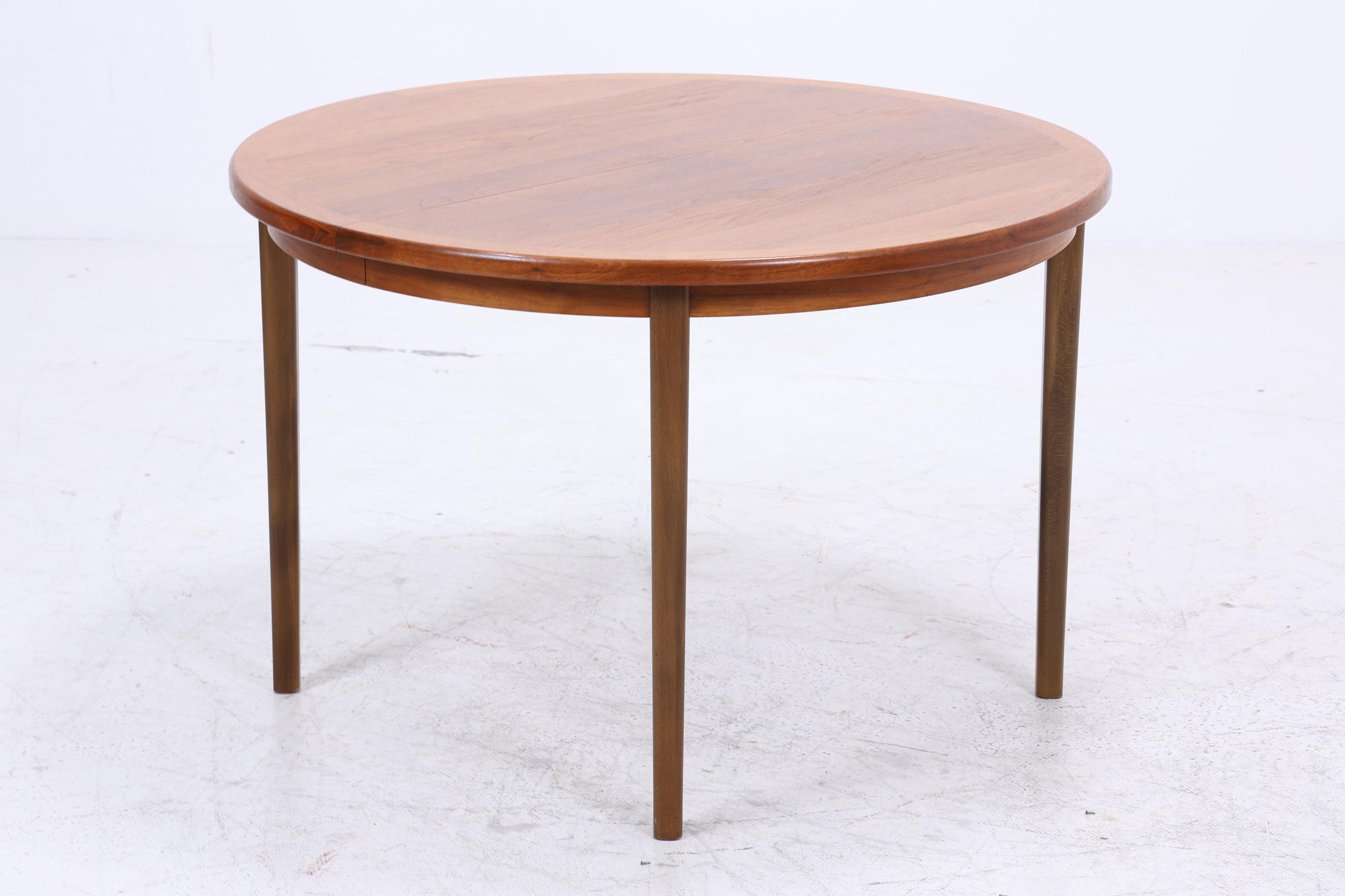 Runder Vintage Küchentisch 60er Jahre | Mid Century Esstisch Tisch Retro 70er Holz Ausziehbar