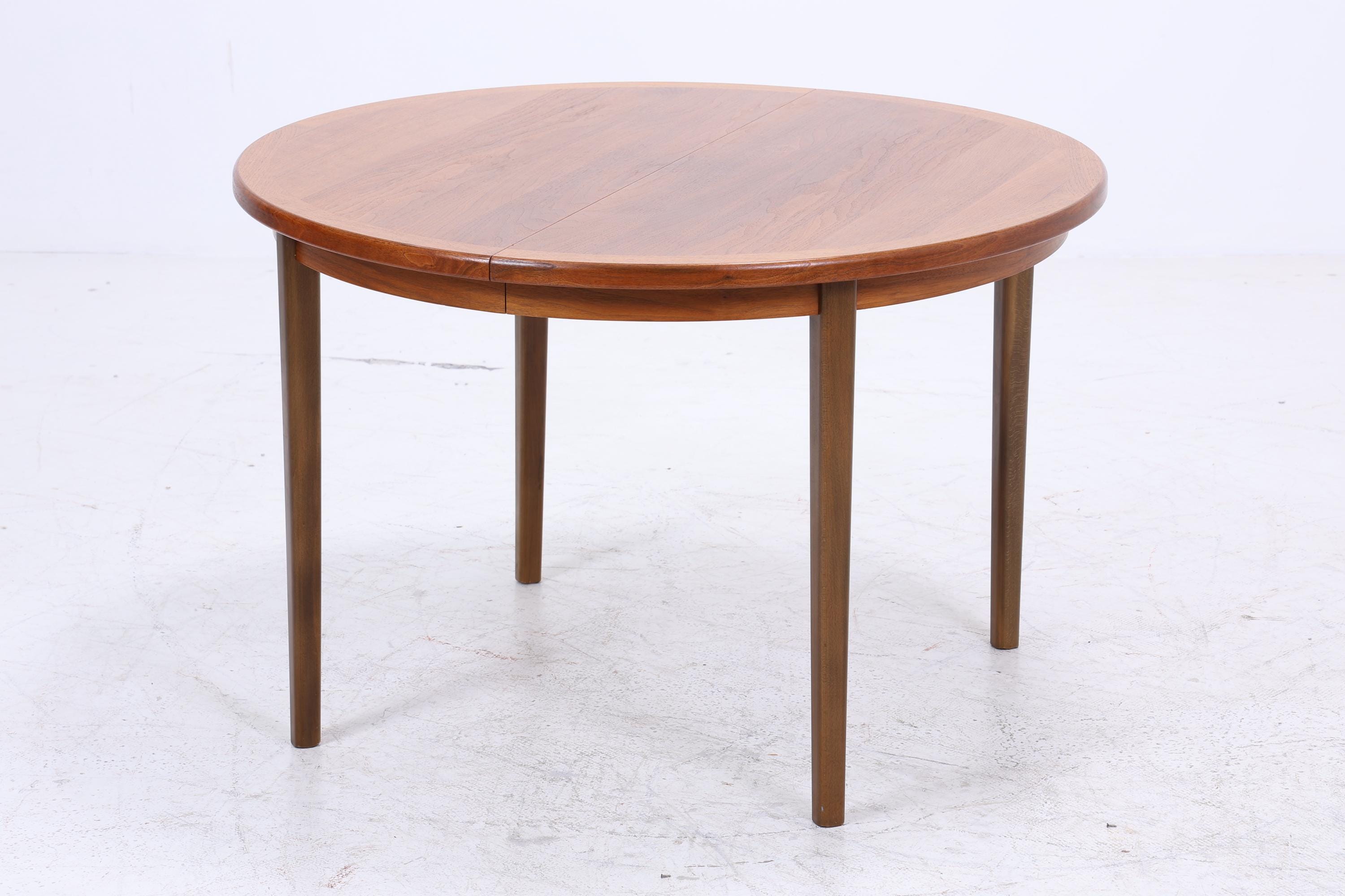 Runder Vintage Küchentisch 60er Jahre | Mid Century Esstisch Tisch Retro 70er Holz Ausziehbar