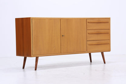 Vintage Sideboard 60er Jahre | Mid Century Anrichte mit Schubladen &amp; Fächern Holz Aufbewahrung Anrichte