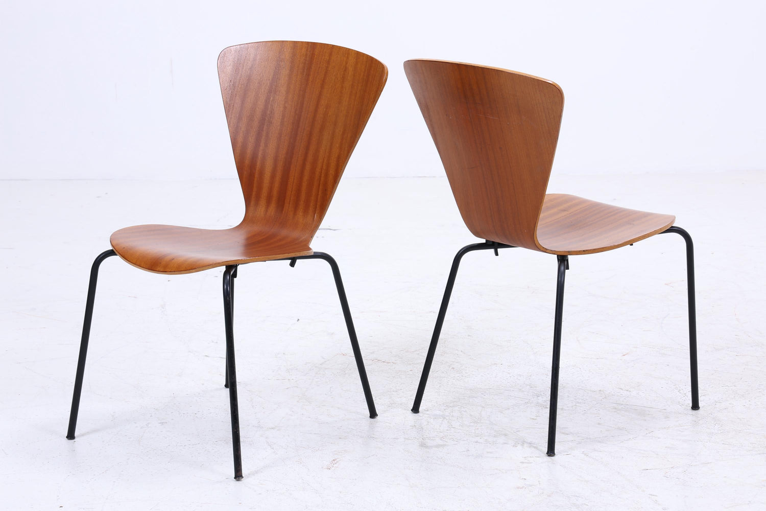 2er Set Teak Stühle aus Schichtholz | Mid Century Designklassiker | Vintage Stuhl | Retro Stuhl