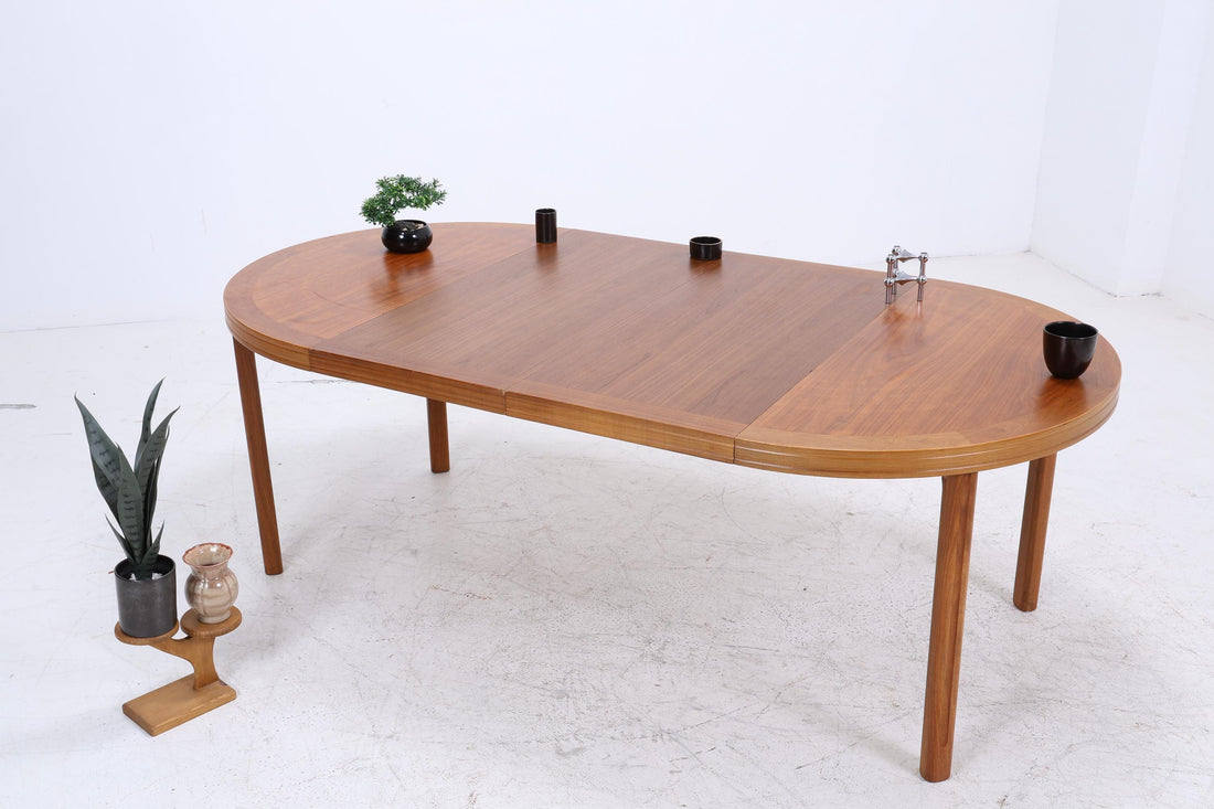 Runder Vintage Küchentisch 60er Jahre | Mid Century Esstisch Tisch Retro 70er Holz Ausziehbar