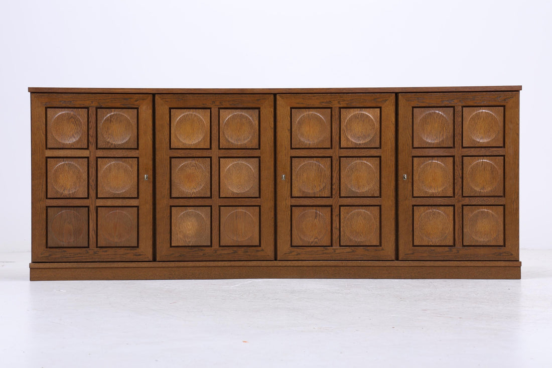 Brutalistisches Sideboard von Gerard Bartels | Mid Century TV Board mit Schubladen &amp; Fächern Holz Aufbewahrung Vintage Anrichte