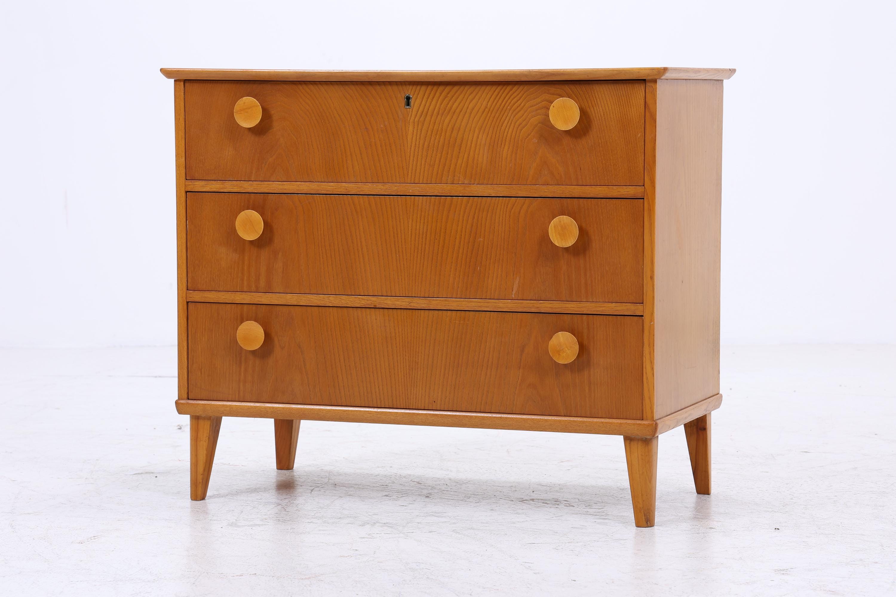 Mid Century Schubladen Kommode 60er | Vintage Schrank | Retro Holz Aufbewahrung