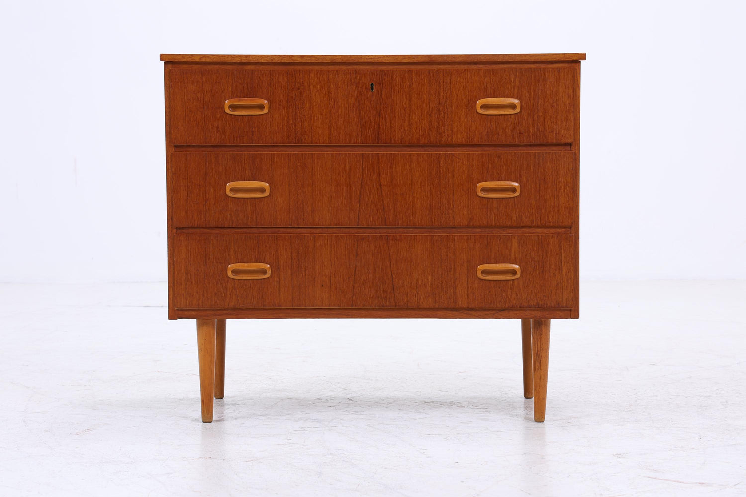 Vintage Teak Schubladen Kommode | Mid Century Schubladen Schrank | Holz Aufbewahrung 60er 70er Jahre