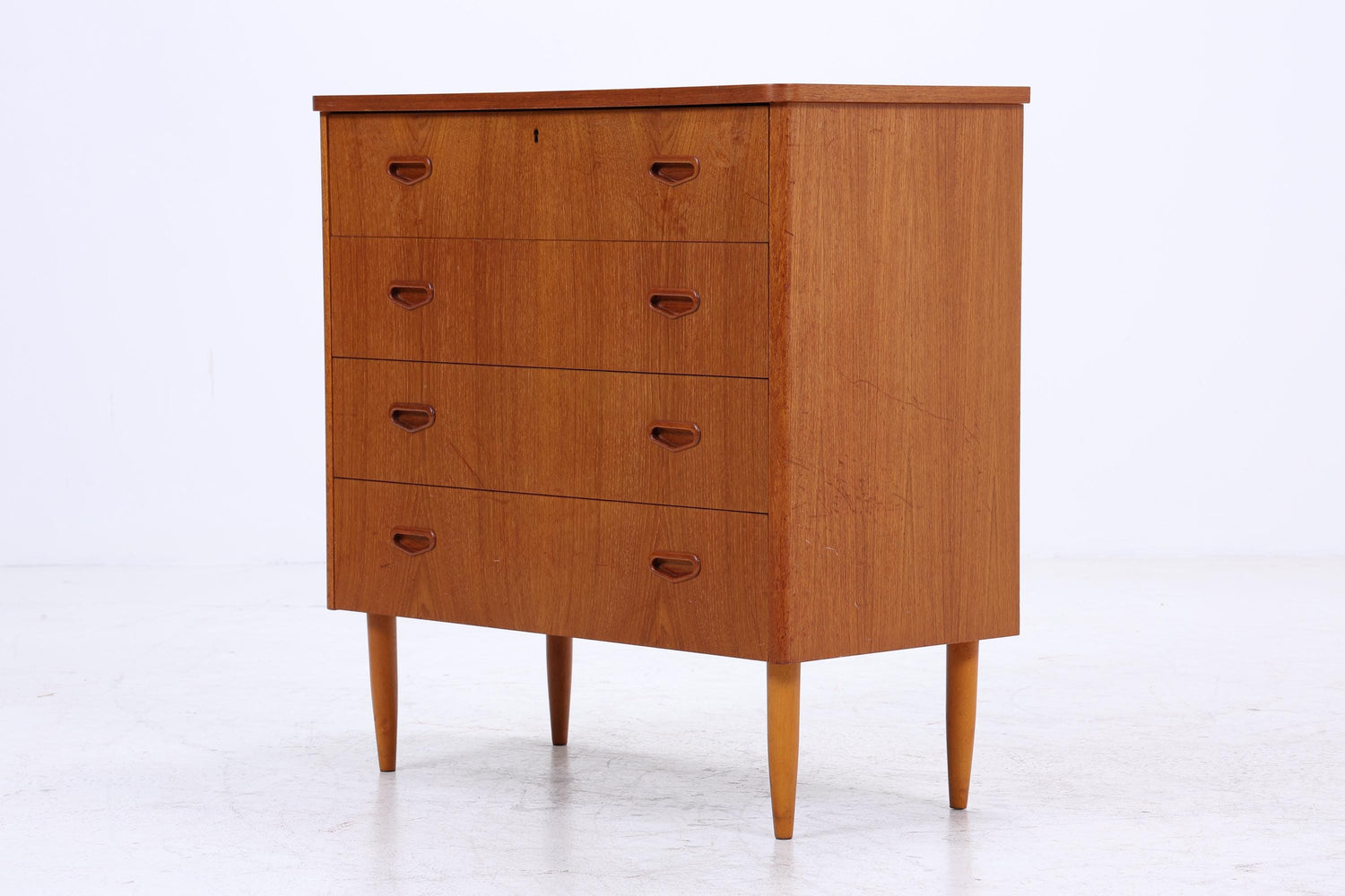 Vintage Teak Schubladen Kommode | Mid Century Schubladen Schrank | Holz Aufbewahrung 60er 70er Jahre