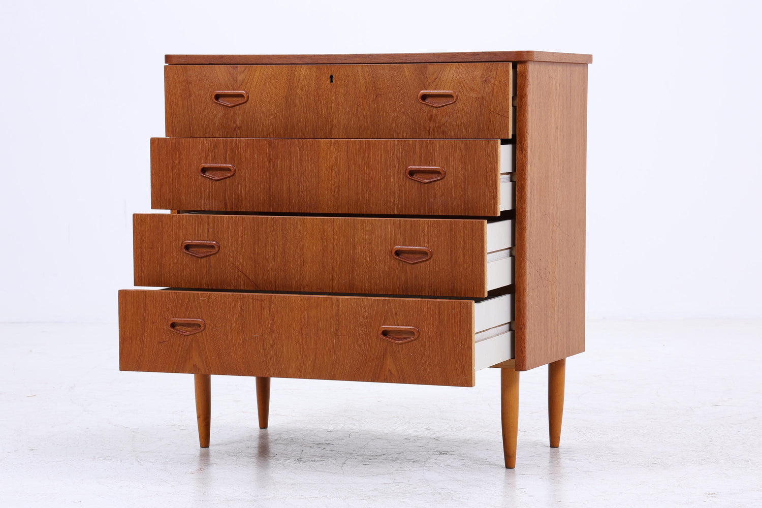 Vintage Teak Schubladen Kommode | Mid Century Schubladen Schrank | Holz Aufbewahrung 60er 70er Jahre