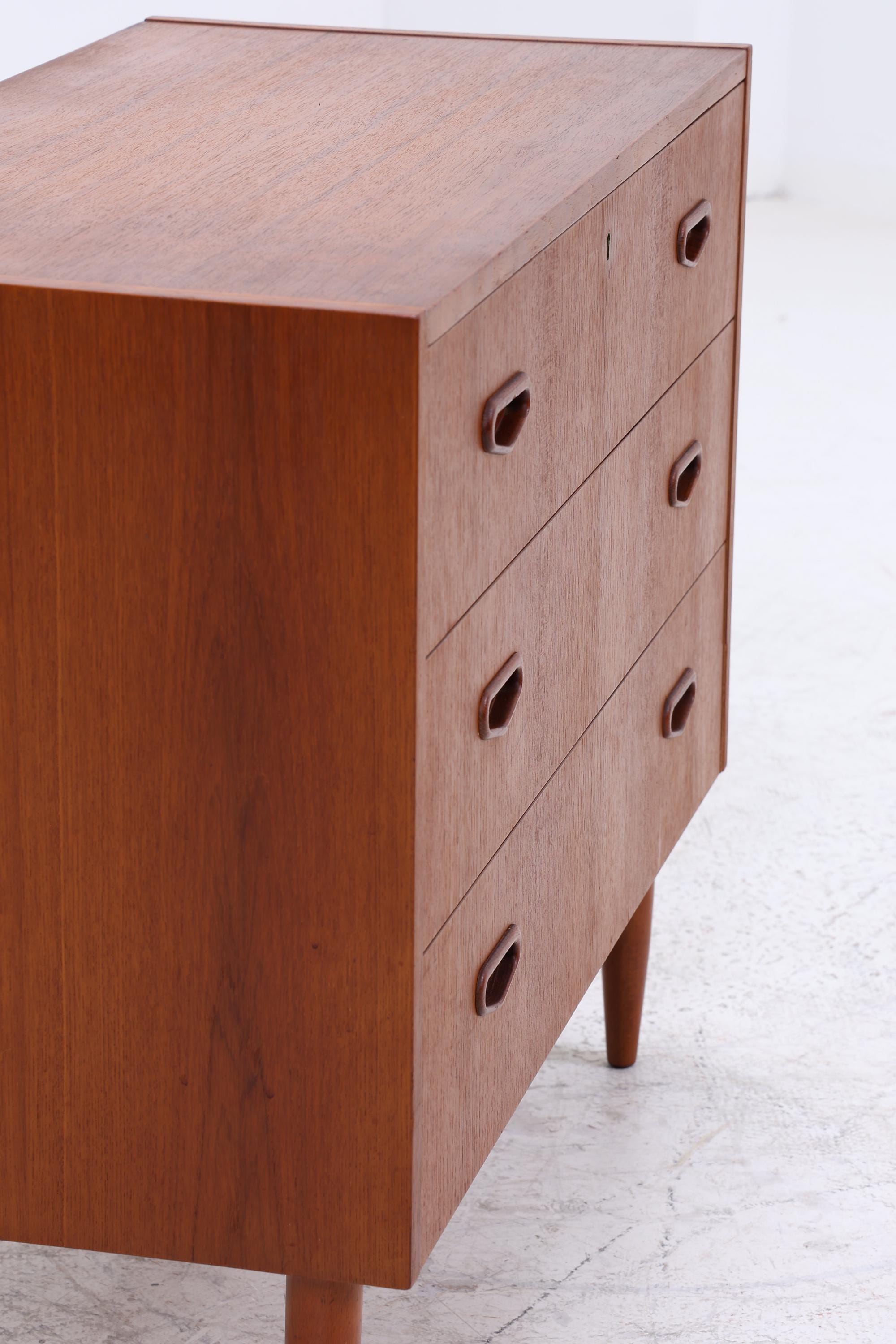 Vintage Teak Schubladen Kommode | Mid Century Schubladen Schrank | Holz Aufbewahrung 60er 70er Jahre