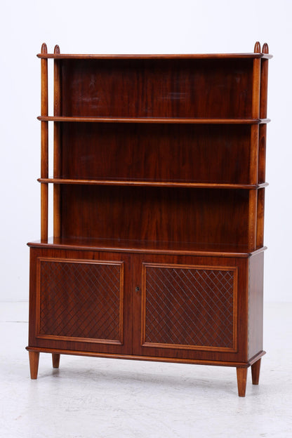 Vintage Mahagoni Schrank von Nya Eftr. für Ehrlin Möbel Ab | Mid Century Regalschrank  Holz Retro Aufbewahrung