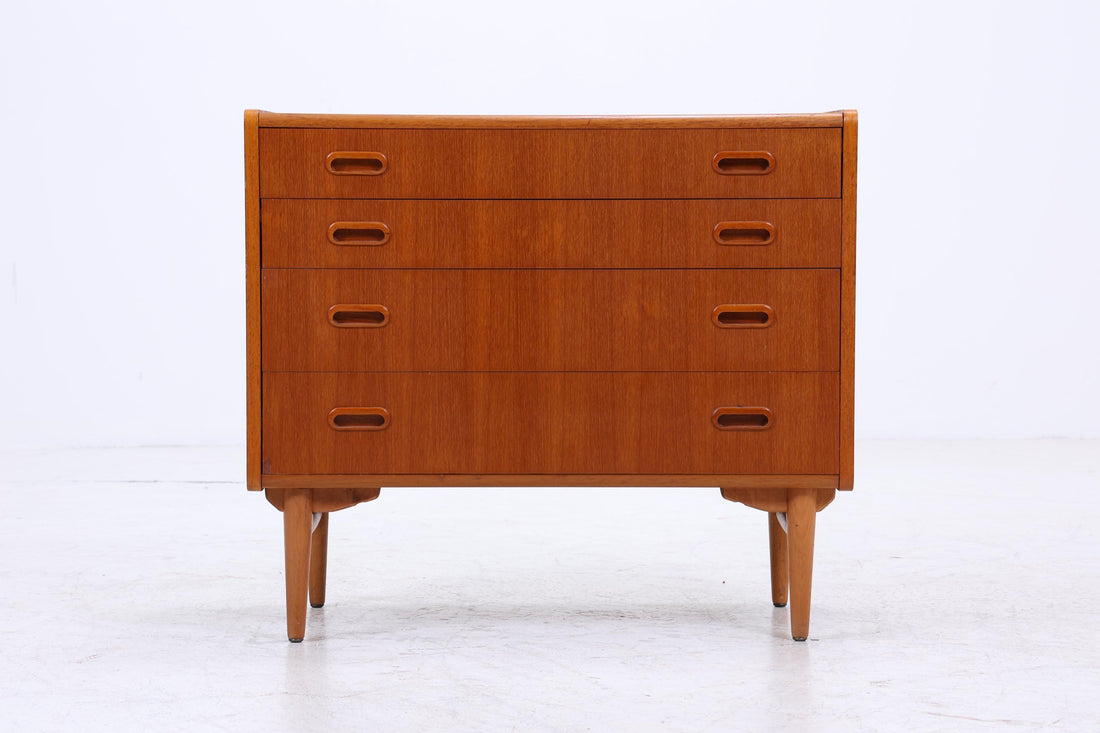 Vintage Teak Schubladen Kommode | Mid Century Schubladen Schrank | Holz Aufbewahrung 60er 70er Jahre