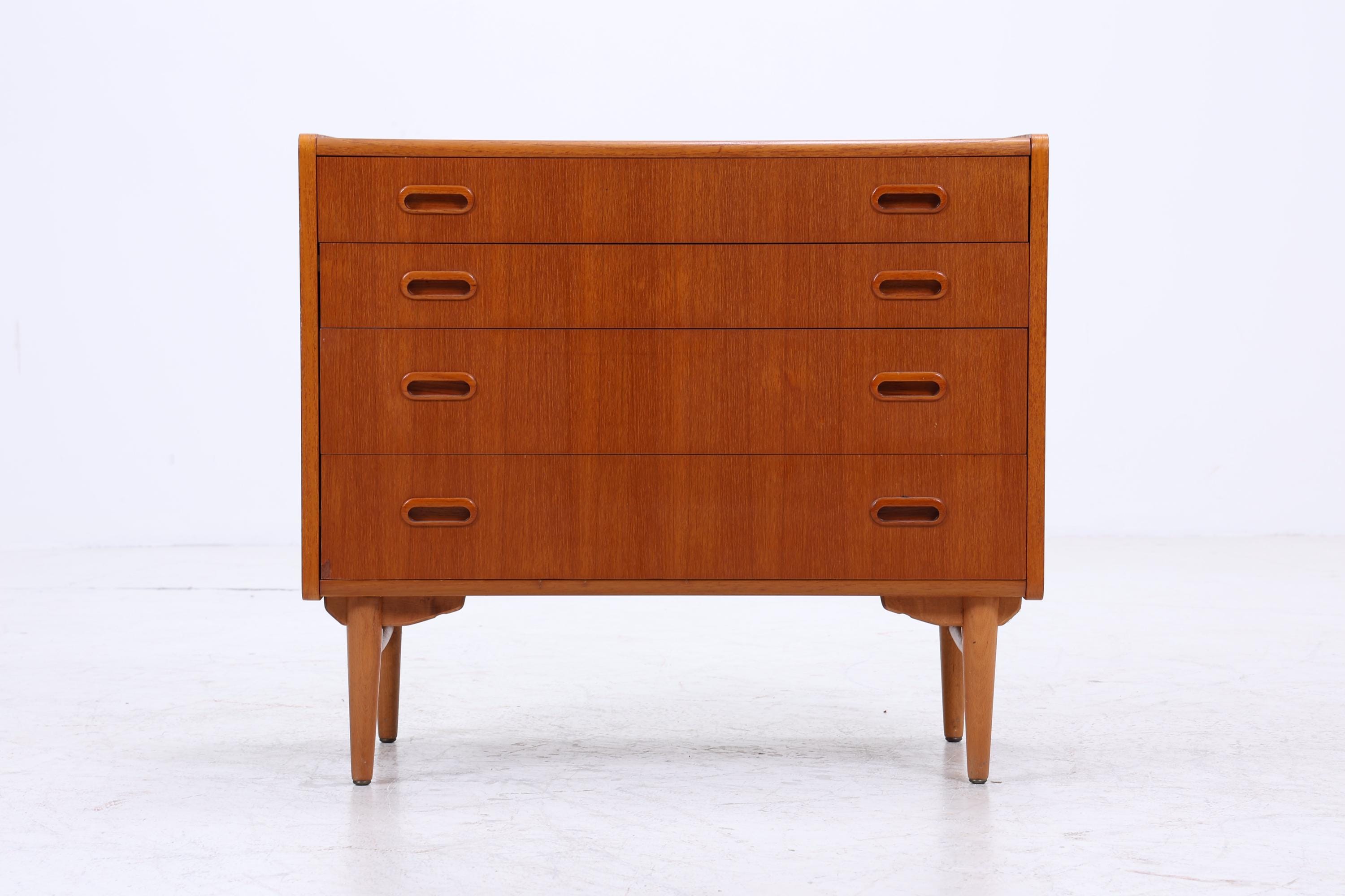 Vintage Teak Schubladen Kommode | Mid Century Schubladen Schrank | Holz Aufbewahrung 60er 70er Jahre