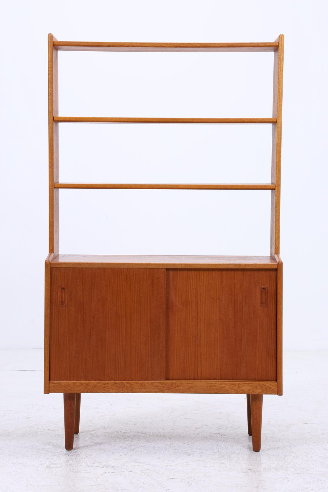 Vintage Teak Regal 60er Jahre | Mid Century Schrank mit Schiebetüren  Retro Holz Aufbewahrung