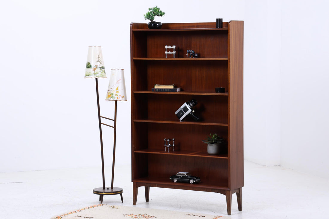 Vintage Mahagoni Bücherregal | Mid Century Regal | 60er Retro Holz Aufbewahrung