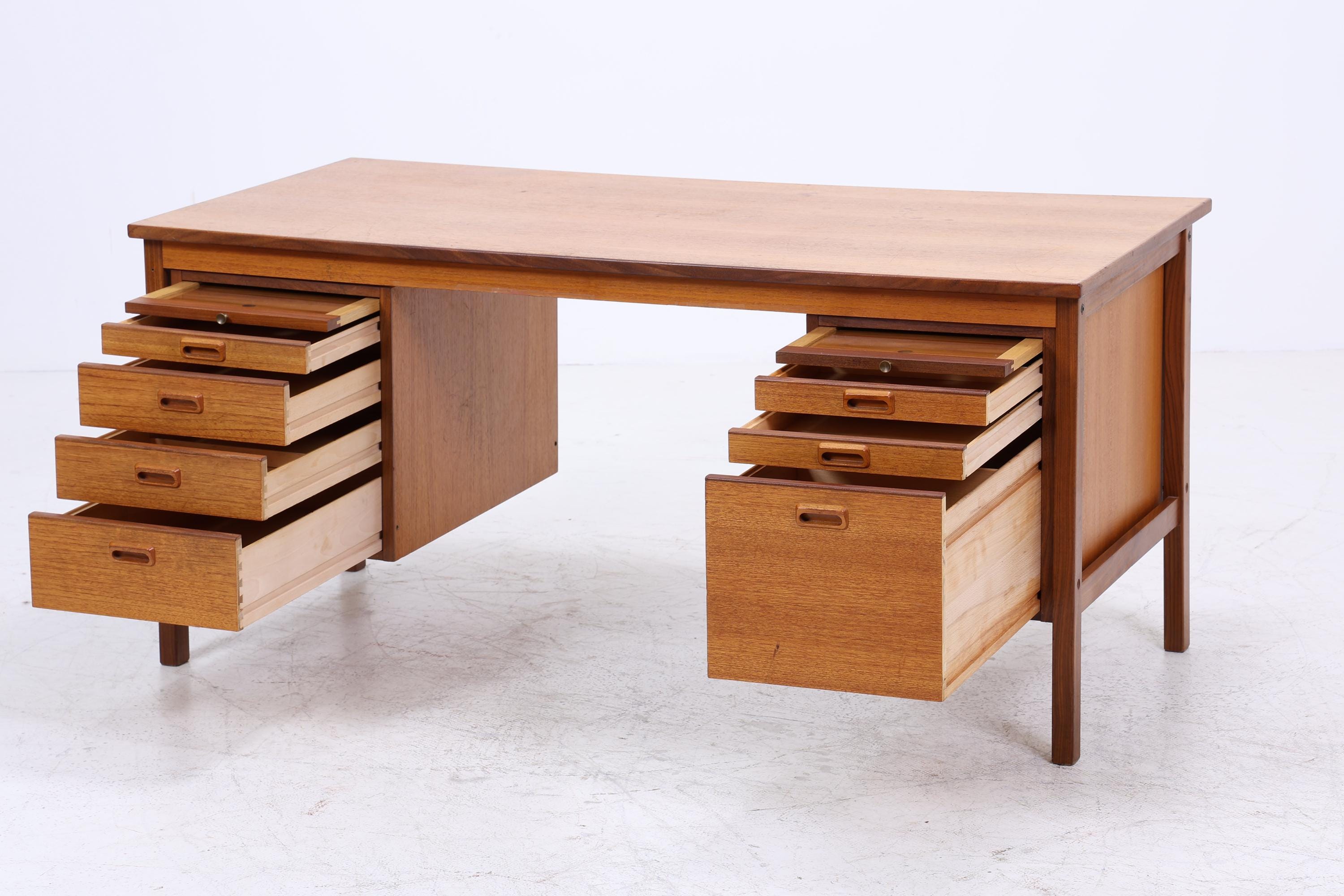 Vintage Teak Schreibtisch aus den 60ern | Mid Century Schubladen Arbeitstisch Bürotisch Tisch Retro Holz