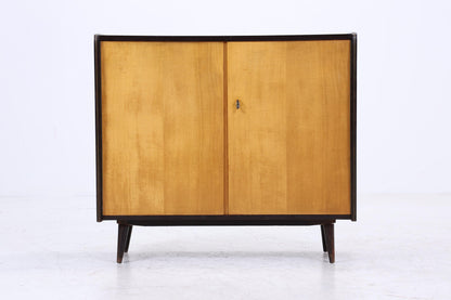 Vintage Kommode 60er | Mid Century Schrank Schwarz | Retro Holz Aufbewahrung