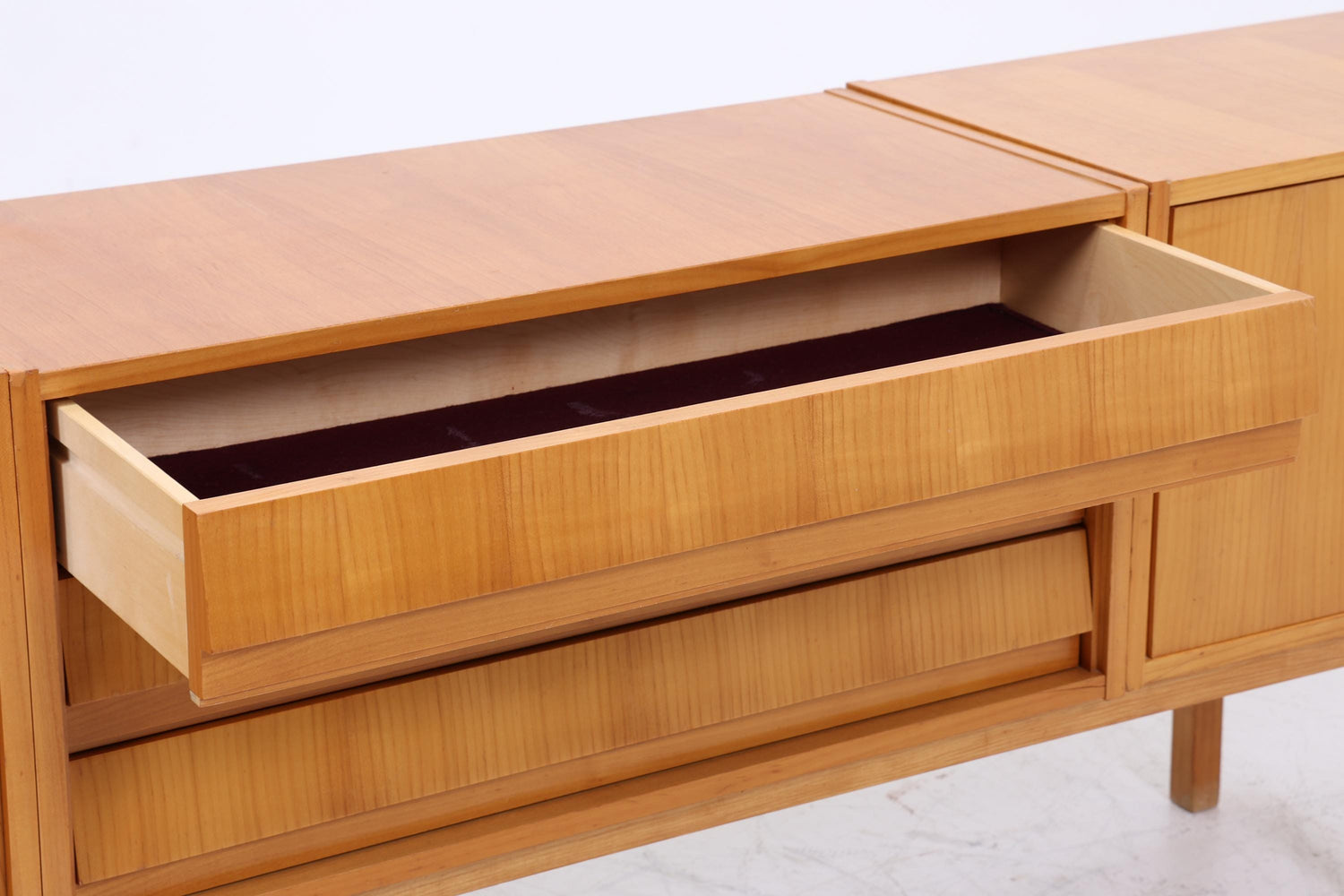 Vintage Sideboard 60er Jahre | Mid Century Lowboard mit Schubladen &amp; Fächern Holz Aufbewahrung
