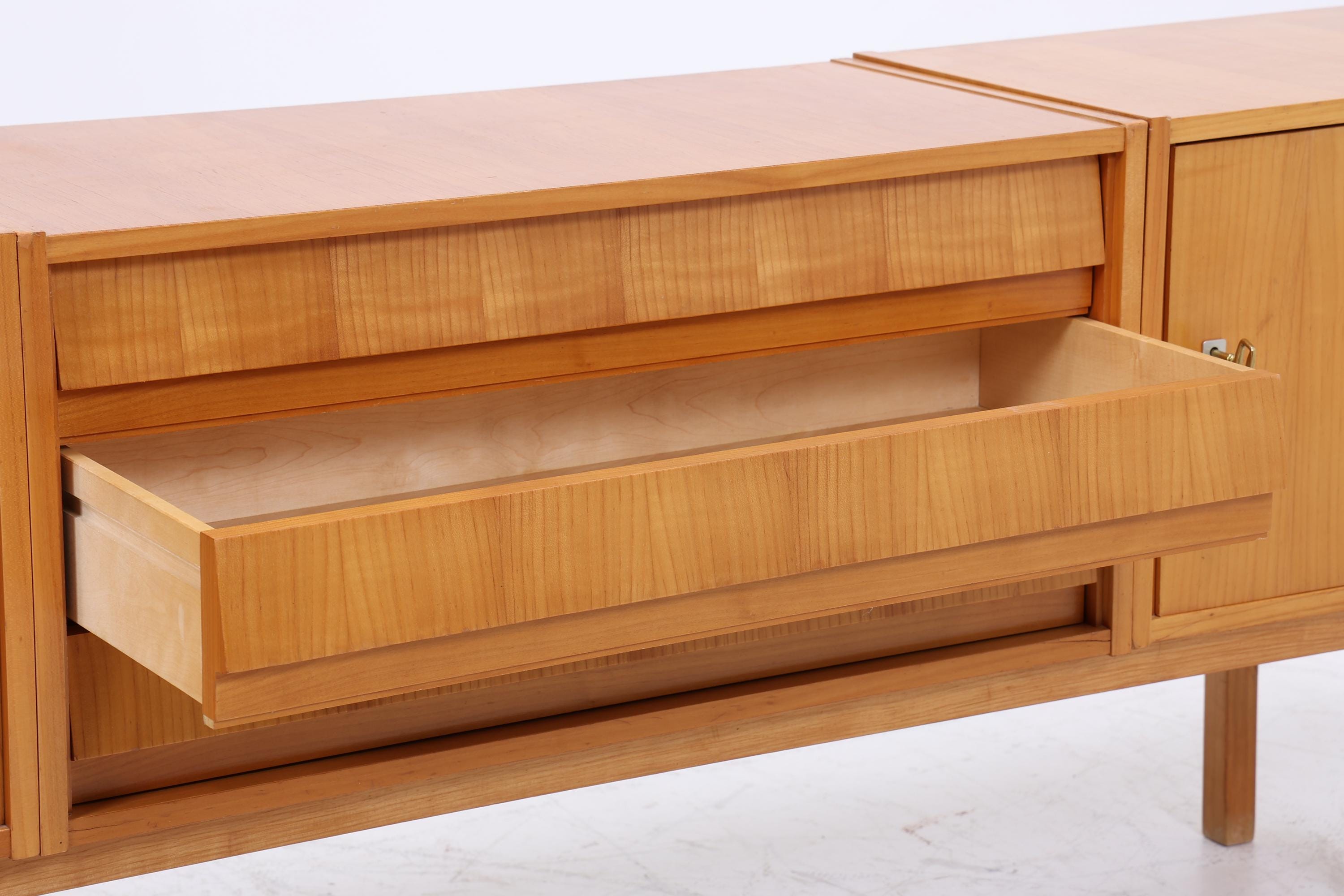 Vintage Sideboard 60er Jahre | Mid Century Lowboard mit Schubladen &amp; Fächern Holz Aufbewahrung