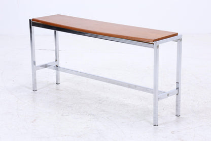 Wunderschöner Vintage Beistelltisch aus Teak &amp; Chrom | Mid Century Couchtisch Konsolentisch 60er Jahre Retro Wohnzimmer