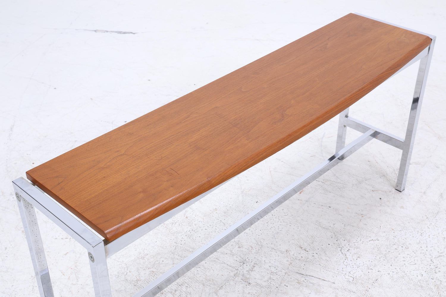 Wunderschöner Vintage Beistelltisch aus Teak &amp; Chrom | Mid Century Couchtisch Konsolentisch 60er Jahre Retro Wohnzimmer