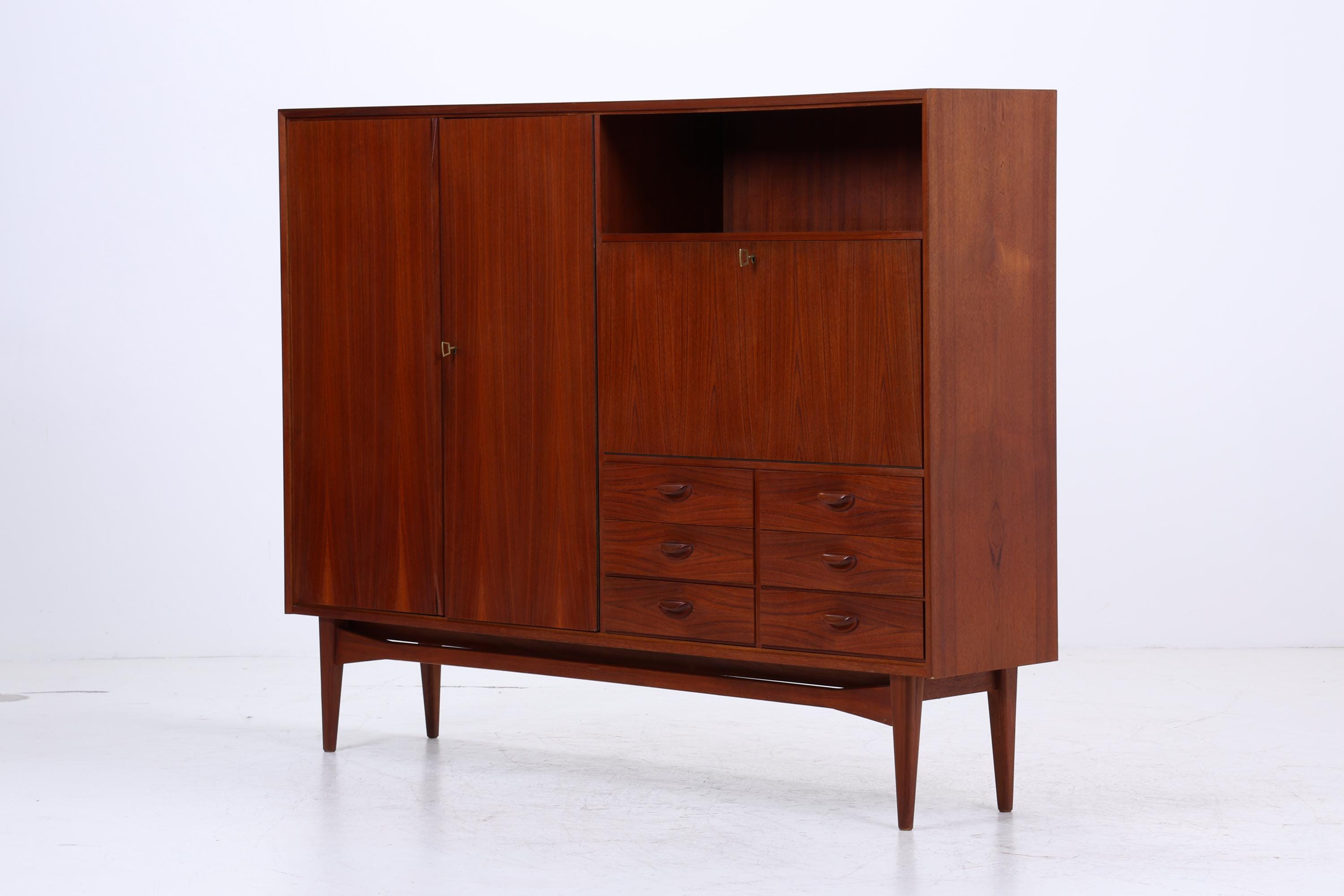 Vintage Teak Schrank 60er Jahre | Mid Century Highboard Holz Aufbewahrung