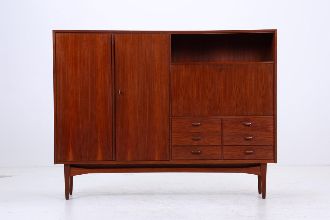 Vintage Teak Schrank 60er Jahre | Mid Century Highboard Holz Aufbewahrung