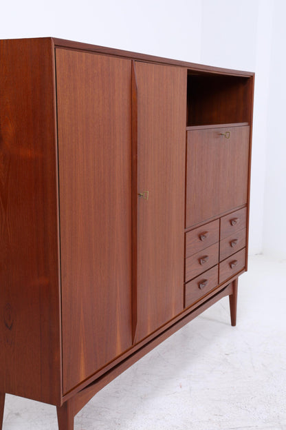 Vintage Teak Schrank 60er Jahre | Mid Century Highboard Holz Aufbewahrung