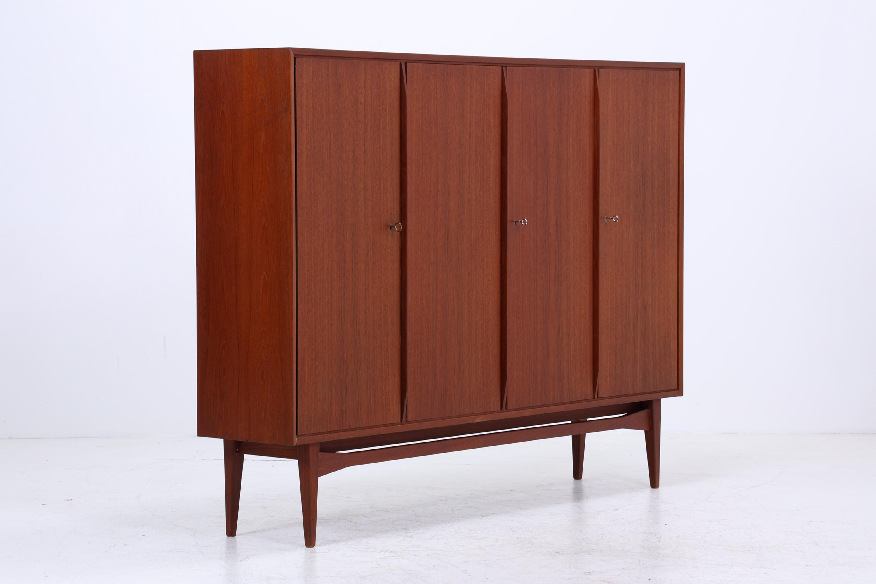Vintage Teak Schrank 60er Jahre | Mid Century Highboard Schubladen Holz Aufbewahrung