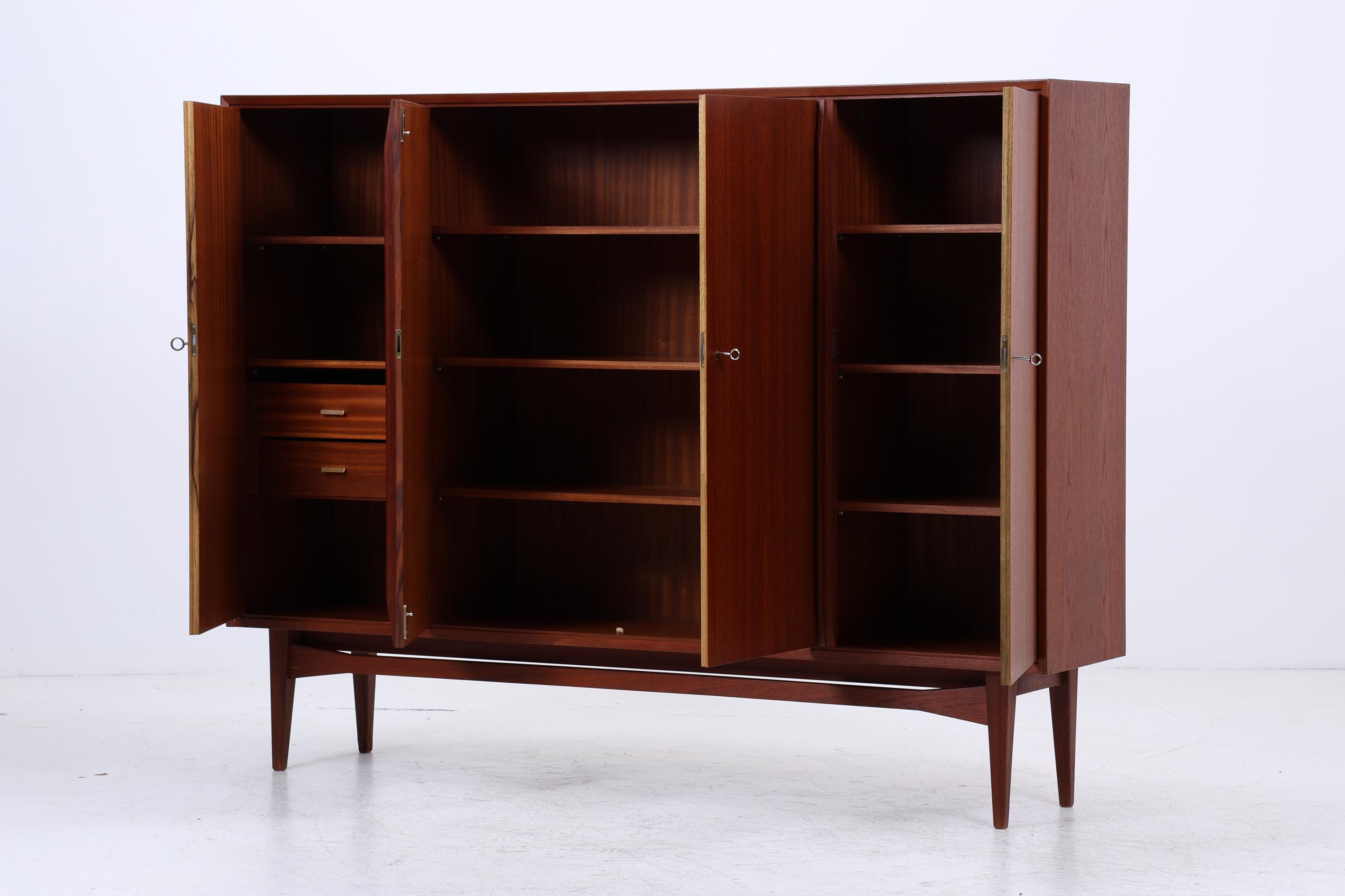 Vintage Teak Schrank 60er Jahre | Mid Century Highboard Schubladen Holz Aufbewahrung