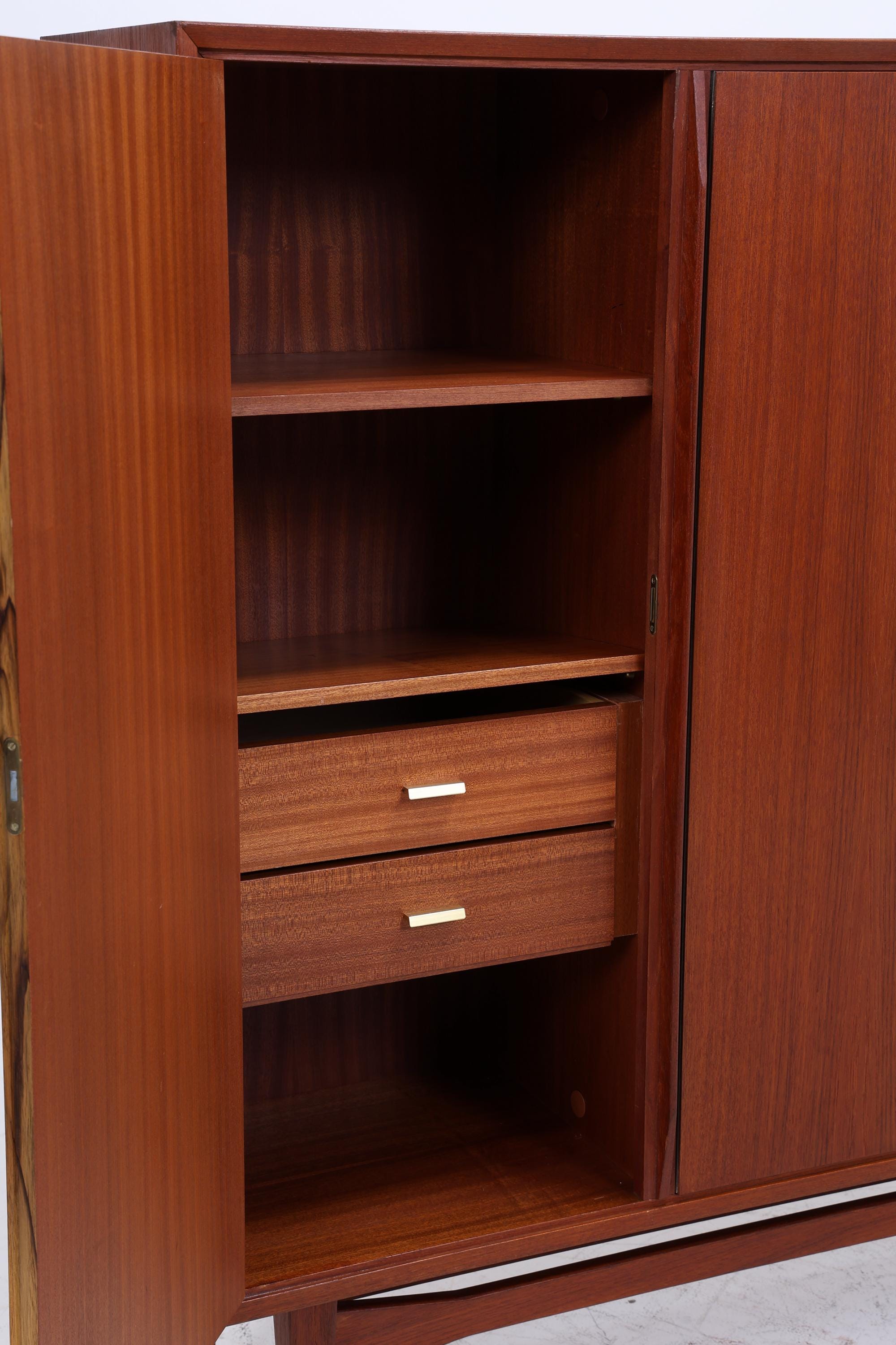 Vintage Teak Schrank 60er Jahre | Mid Century Highboard Schubladen Holz Aufbewahrung