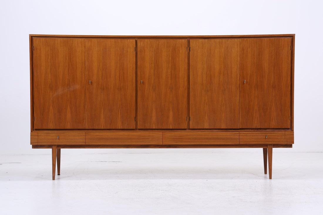 XXL Vintage Schrank 60er Jahre | Mid Century Highboard Schubladen Holz Aufbewahrung