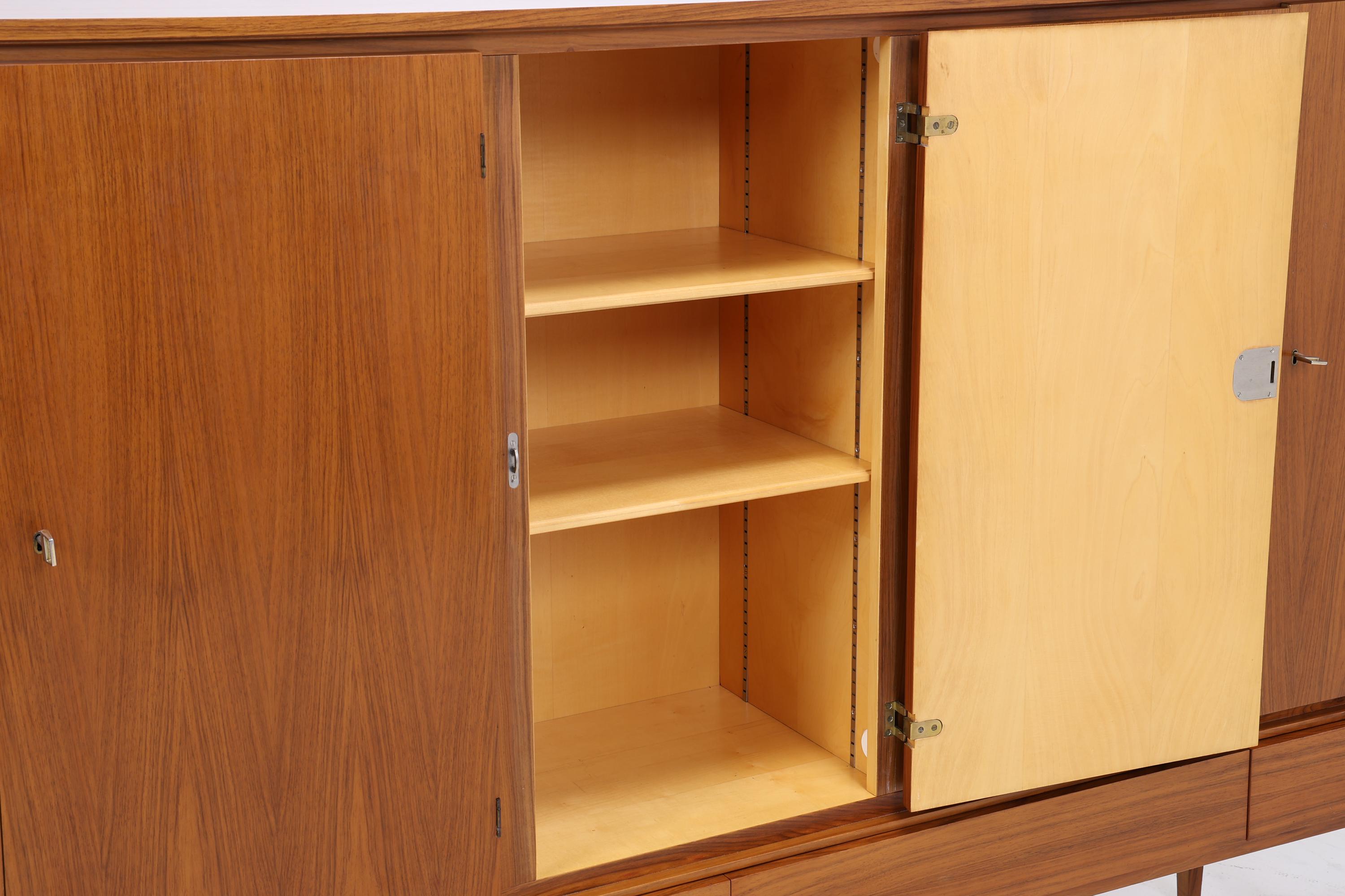 XXL Vintage Schrank 60er Jahre | Mid Century Highboard Schubladen Holz Aufbewahrung