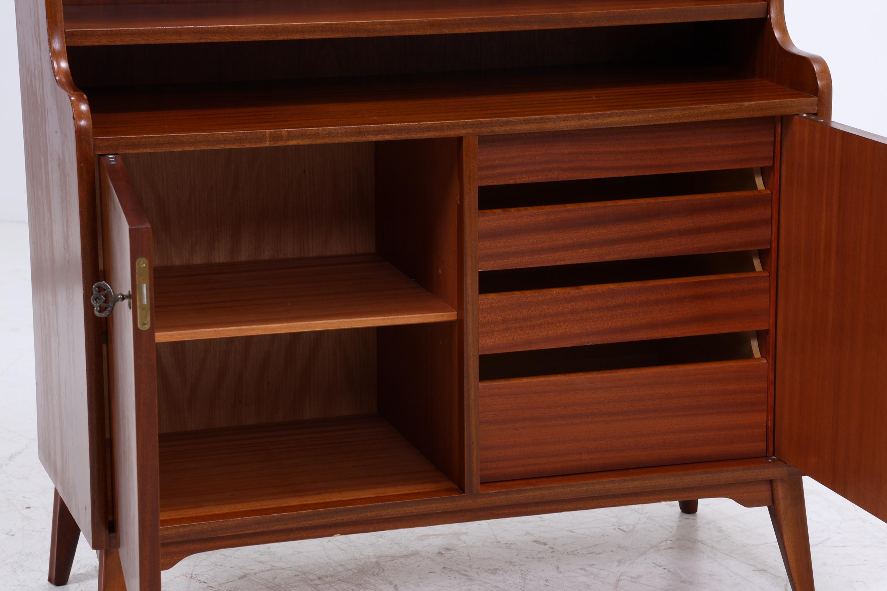 Vintage Mahagoni Regal | Mid Century Schrank | 60er Retro Holz Aufbewahrung