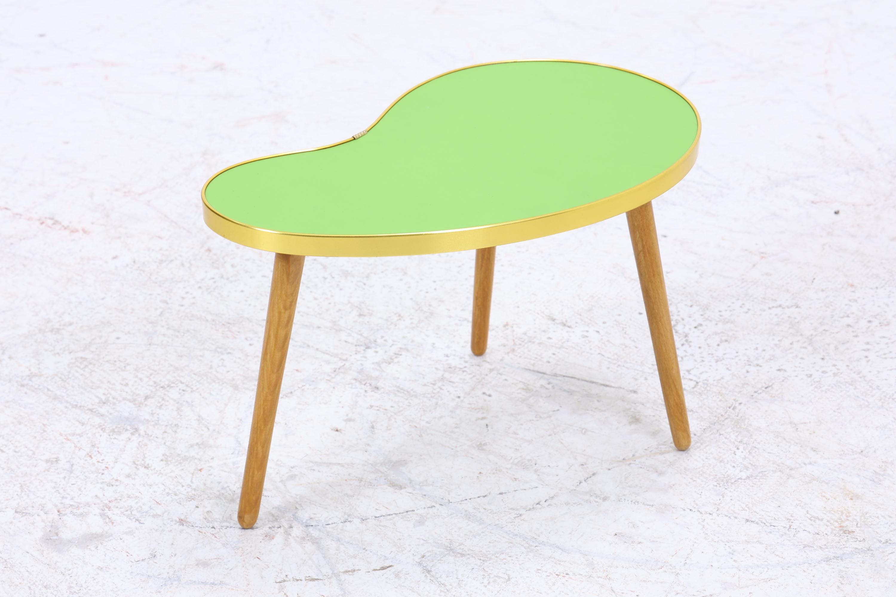 Vintage Nierentisch | Mid Century Blumentisch | Beistelltische Grün 60er Jahre