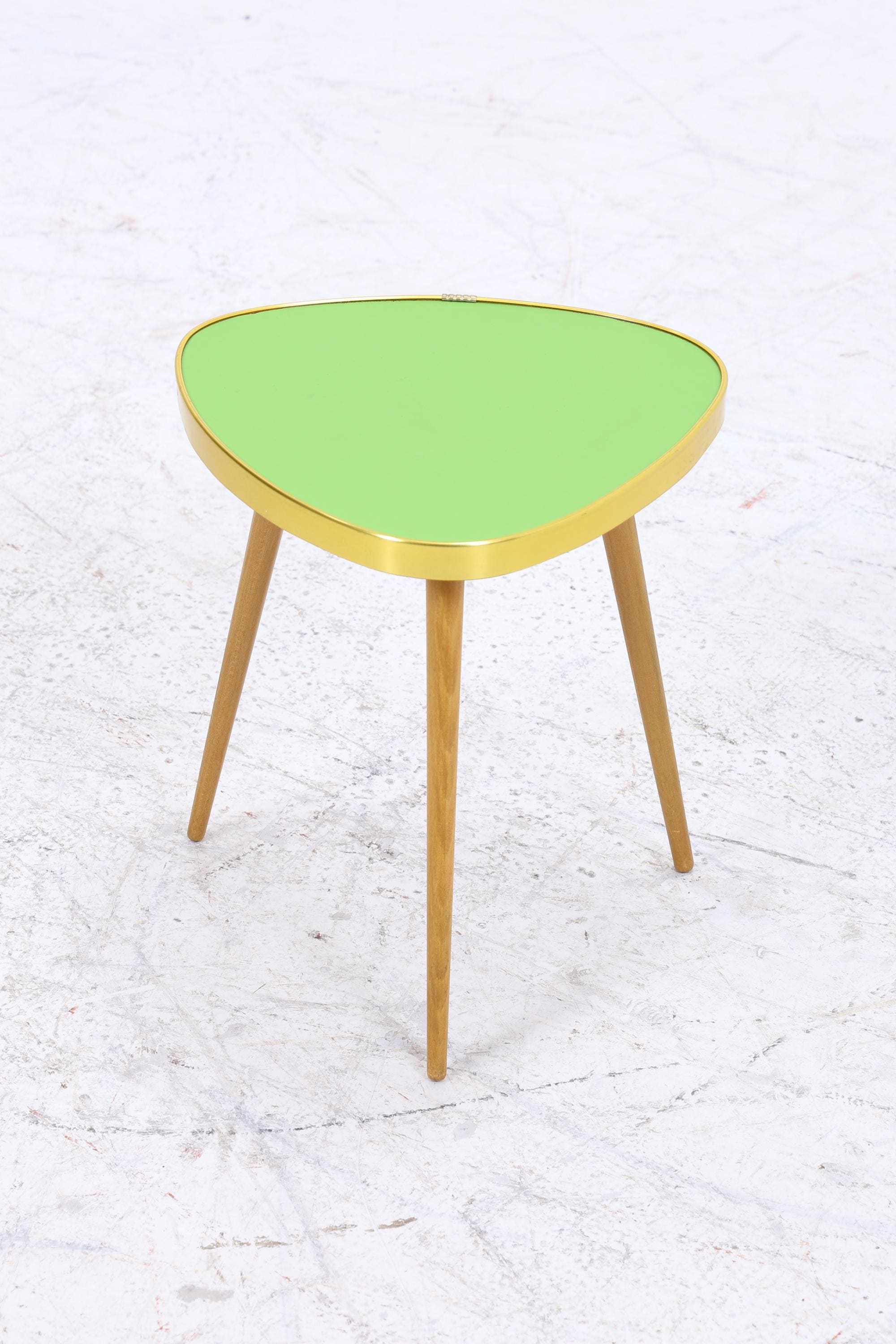 Vintage Blumentisch | Mid Century Nierentisch | Beistelltisch Grün 60er Jahre