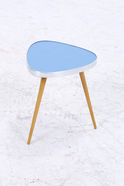 Vintage Blumentisch | Mid Century Nierentisch | Beistelltisch Blau 60er Jahre