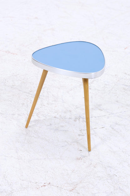 Vintage Blumentisch | Mid Century Nierentisch | Beistelltisch Blau 60er Jahre