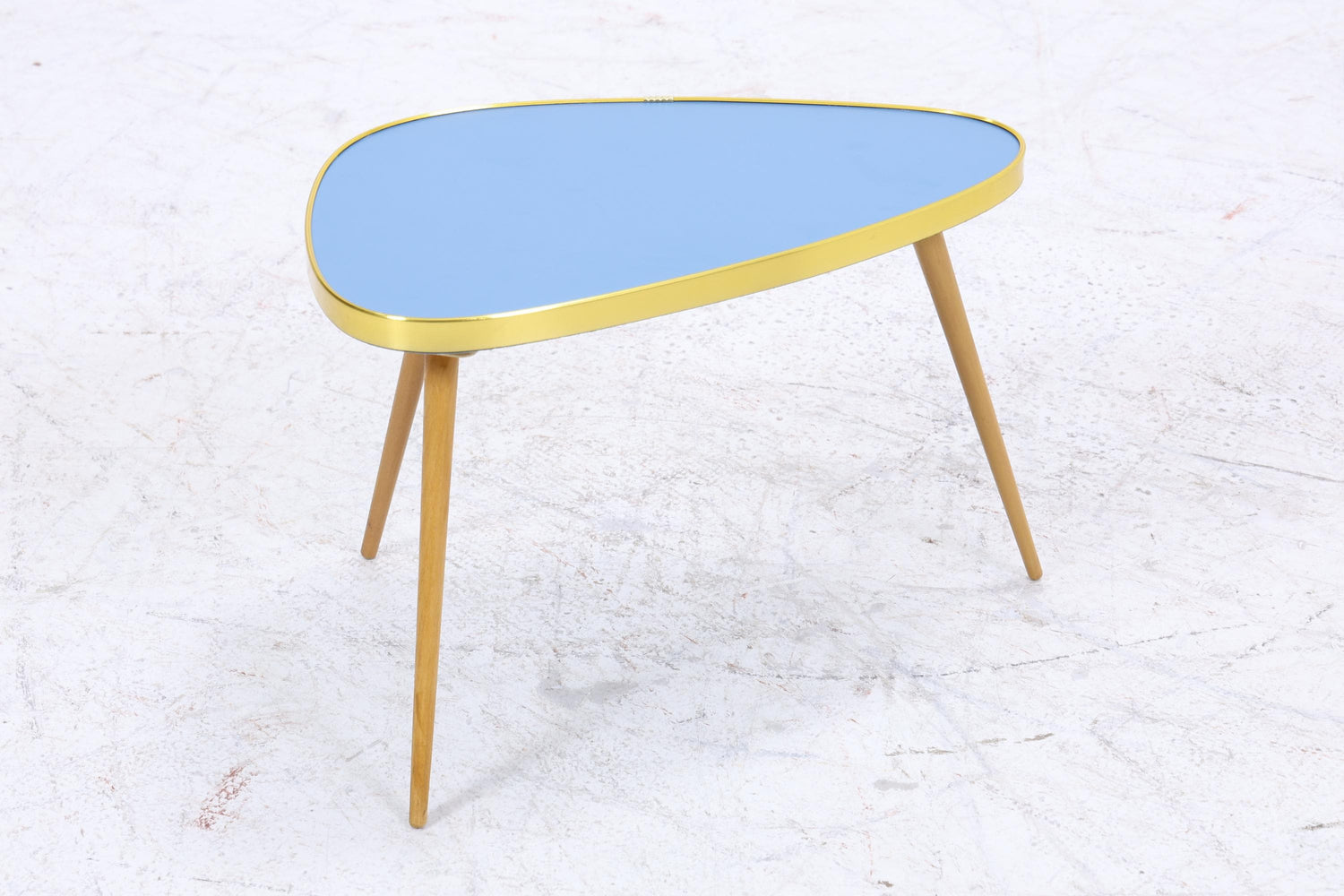 Vintage Blumentisch | Mid Century Nierentisch | Beistelltisch Blau 60er Jahre