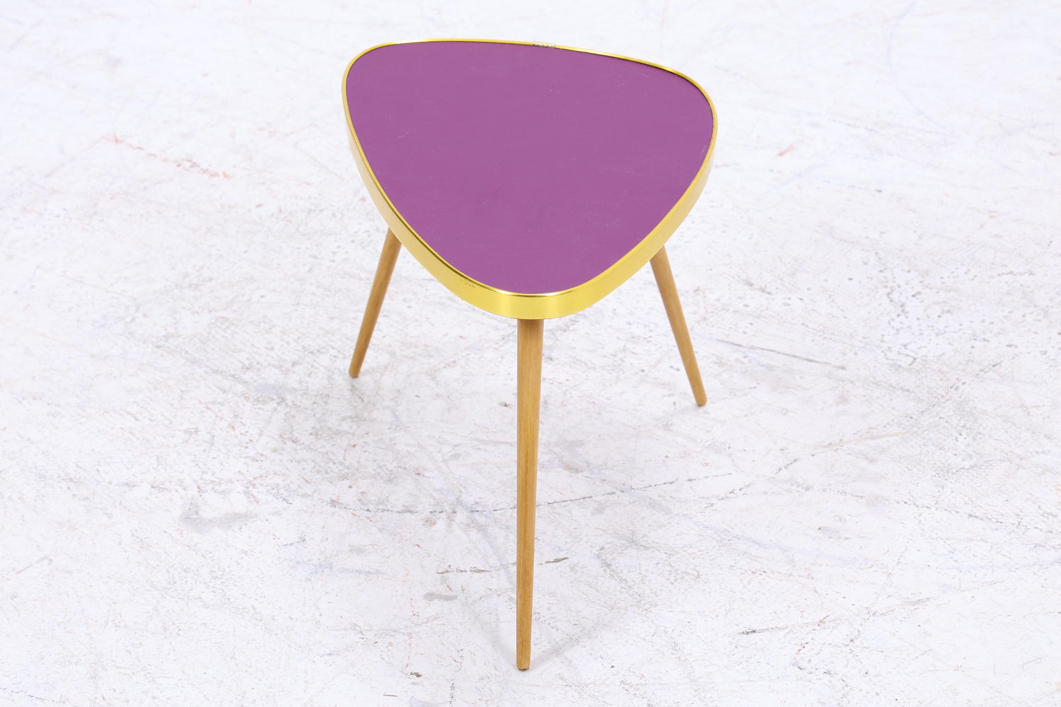 Vintage Blumentisch | Mid Century Nierentisch | Beistelltisch Lila 60er Jahre