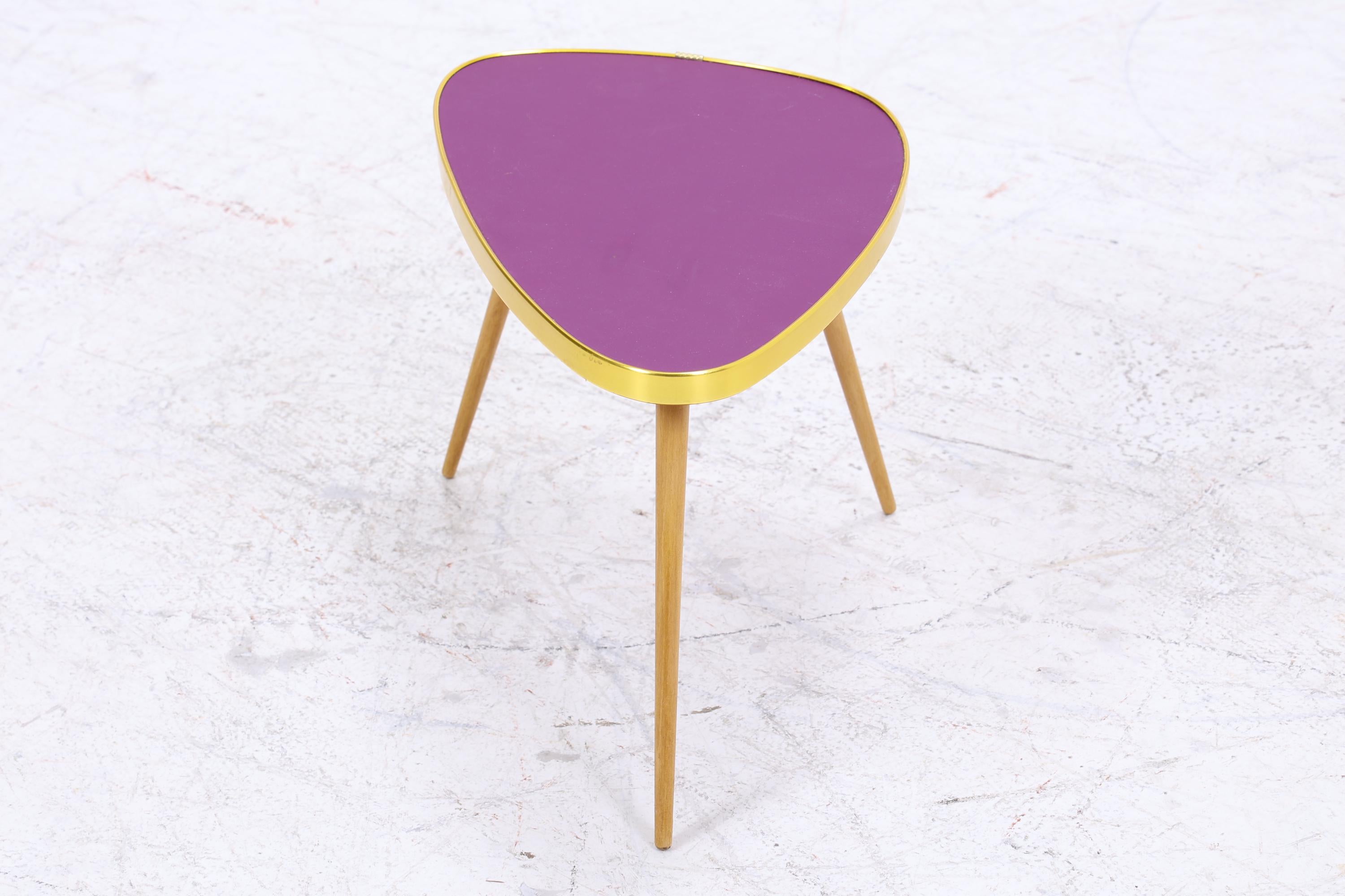 Vintage Blumentisch | Mid Century Nierentisch | Beistelltisch Lila 60er Jahre