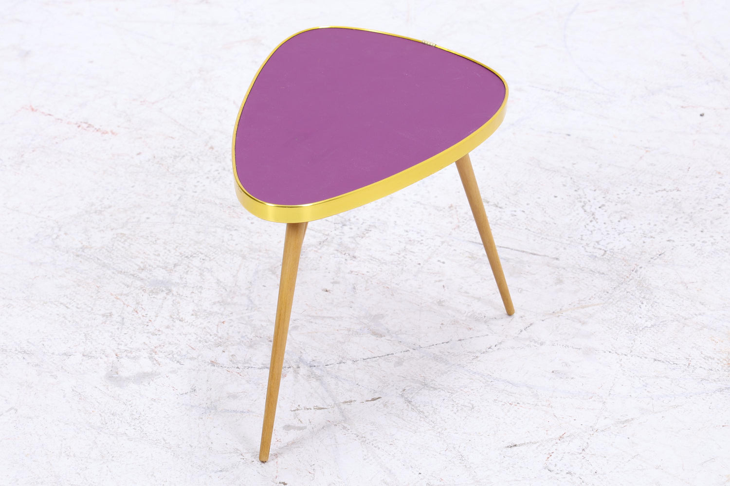 Vintage Blumentisch | Mid Century Nierentisch | Beistelltisch Lila 60er Jahre