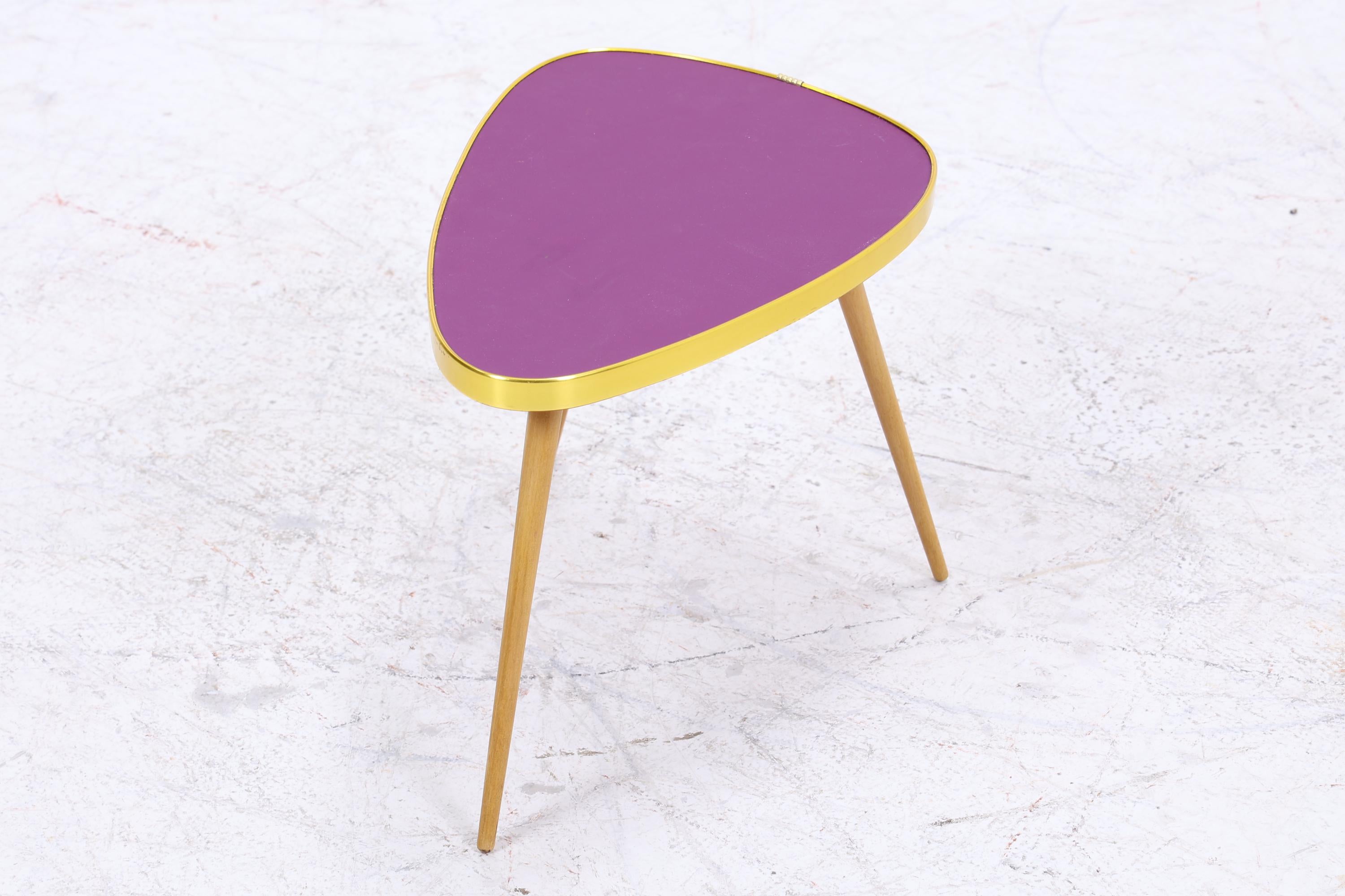 Vintage Blumentisch | Mid Century Nierentisch | Beistelltisch Lila 60er Jahre