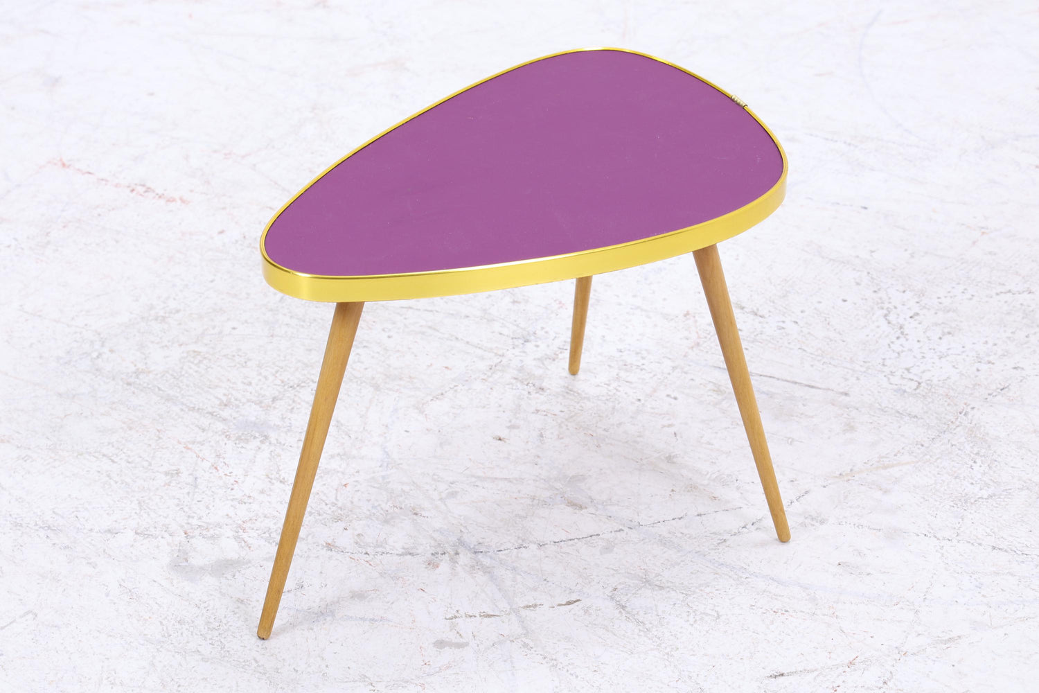 Vintage Blumentisch | Mid Century Nierentisch | Beistelltisch Lila 60er Jahre