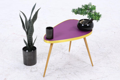 Vintage Blumentisch | Mid Century Nierentisch | Beistelltisch Lila 60er Jahre