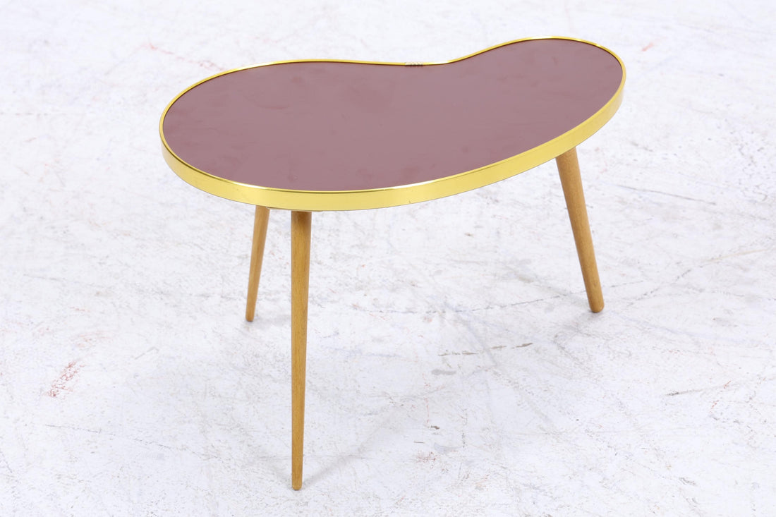 Vintage Nierentisch | Mid Century Blumentisch | Beistelltische Braun 60er Jahre