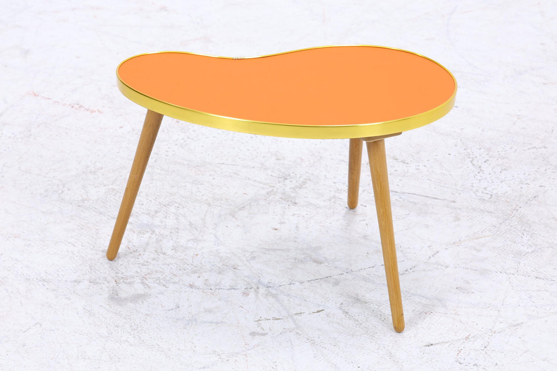Vintage Nierentisch | Mid Century Blumentisch | Beistelltische Orange 60er Jahre