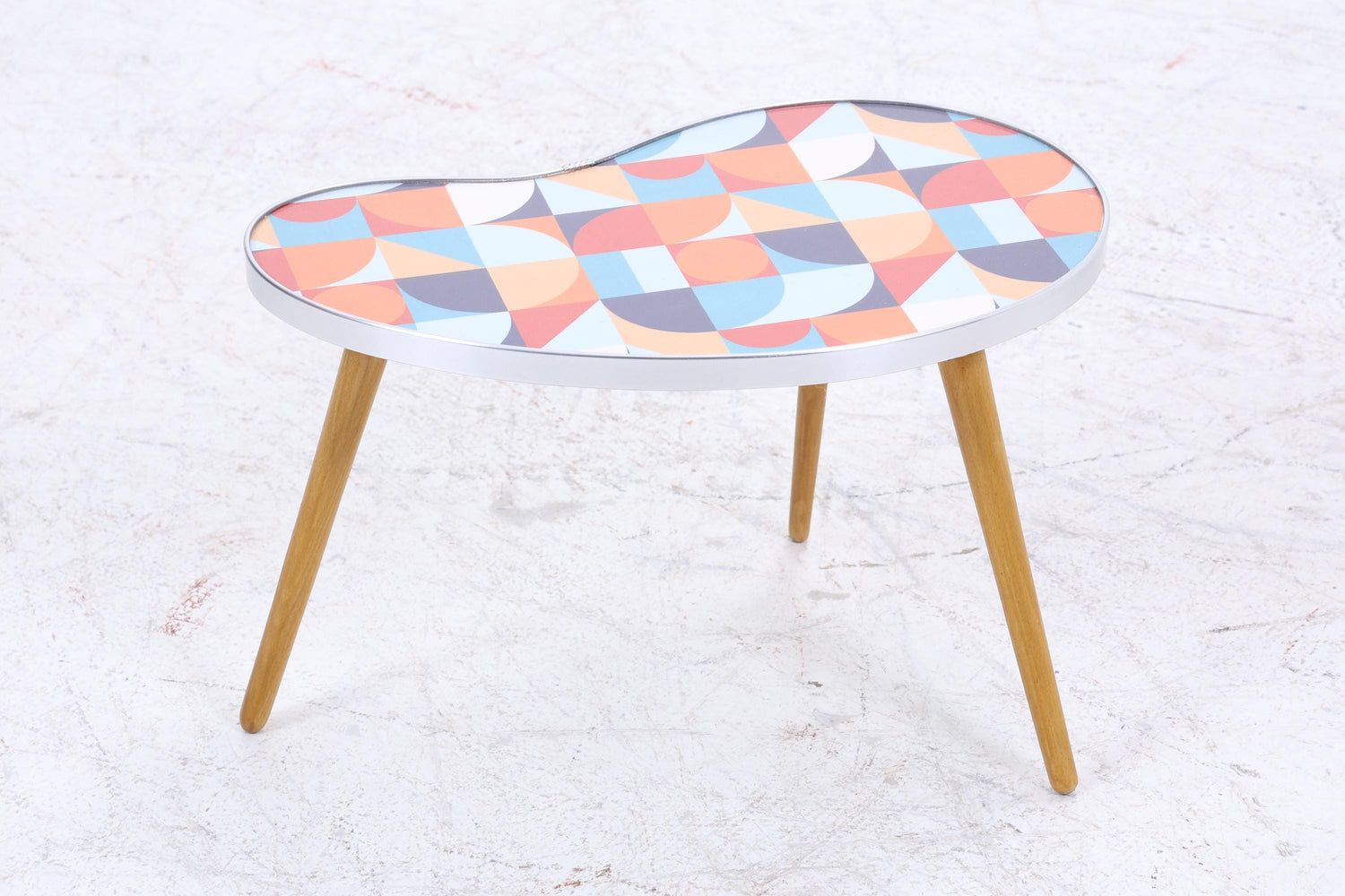 Vintage Nierentisch mit Muster | Mid Century Blumentisch | Beistelltische 60er Jahre